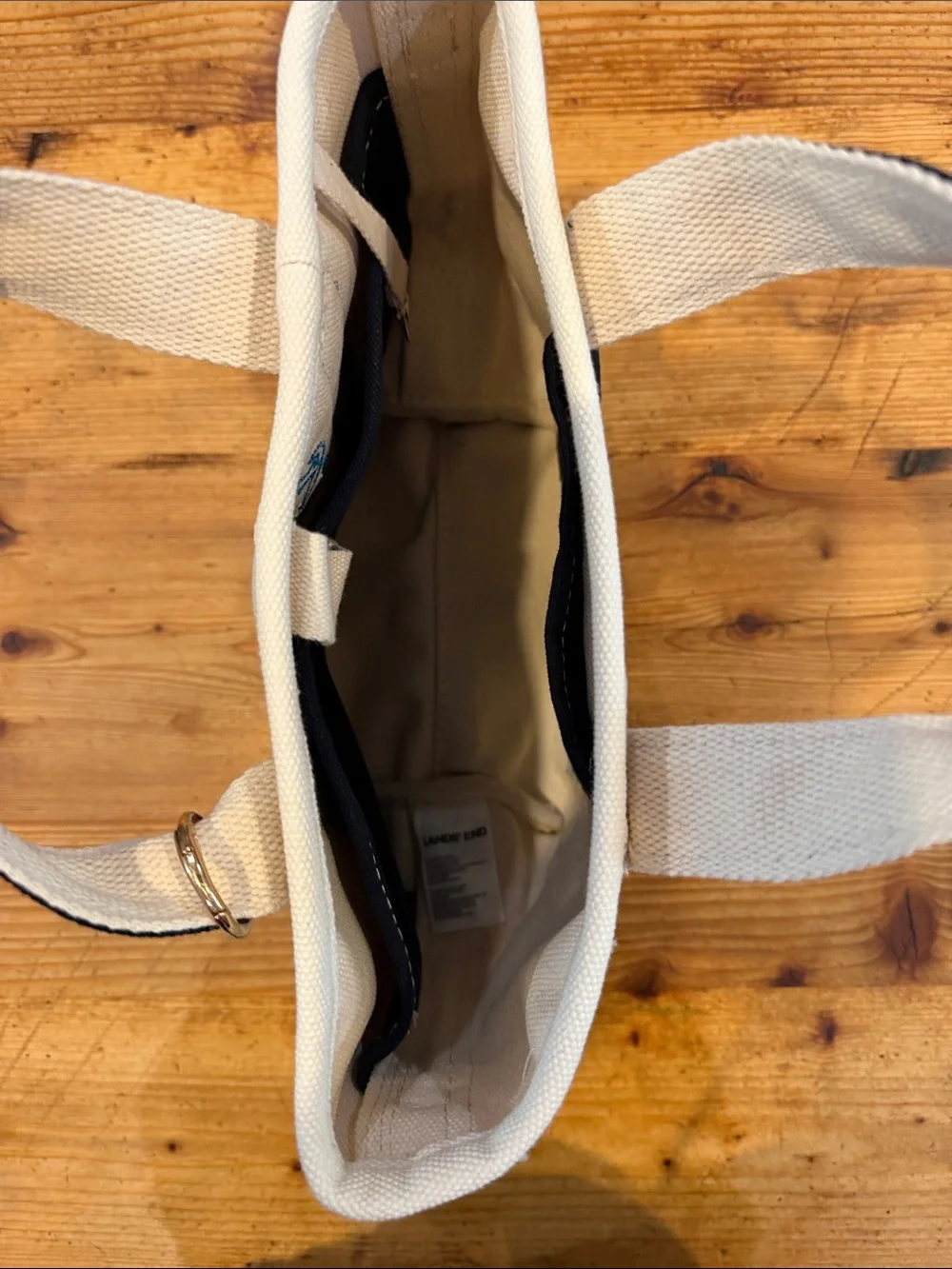 Canvas Crab Tote Bag in Cream and Navy SearchLight Pictures Collaboration